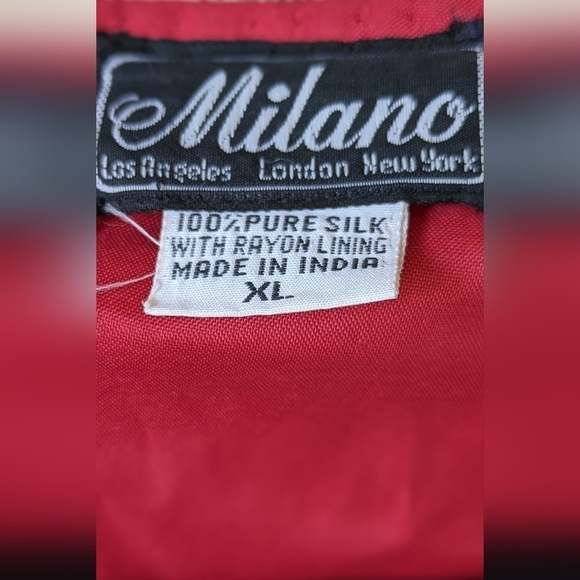 Vintage Milano 100% Silk Beaded 2pc set, Red and Gold Sequins, Stunning! XL - Picture 11 of 12